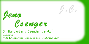 jeno csenger business card